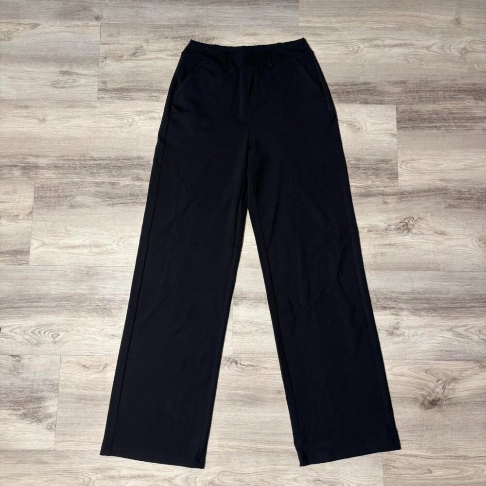 Black High Waisted Wide Leg Trousers Minimalist Goth Office Pants #gothstyle